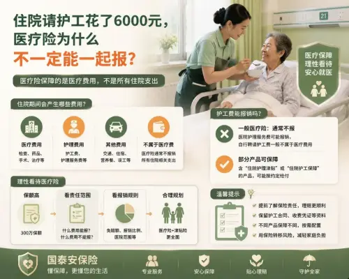 老人住院请护工花了6000元，百万医疗险为什么不一定能一起报？